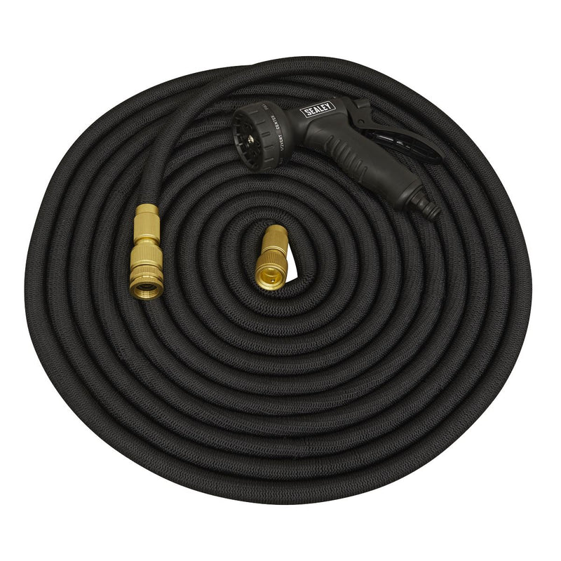 Sealey Ø17mm Expandable Garden Hose Black 30m Premium GH30E Sealey - Dynamic Drive