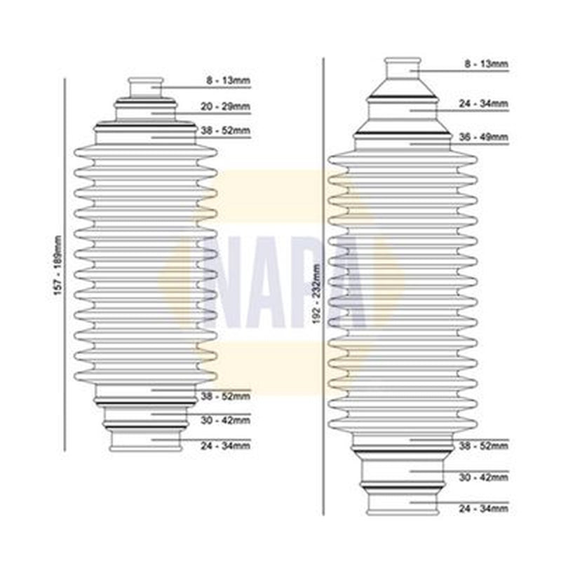 NAPA Steering Bellow Kit Front fits Citroën Berlingo First 1996-2011 1.4 1.8