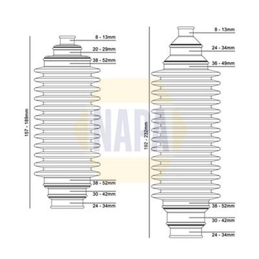 NAPA Steering Bellow Kit Front fits Citroën Berlingo First 1996-2011 1.4 1.8