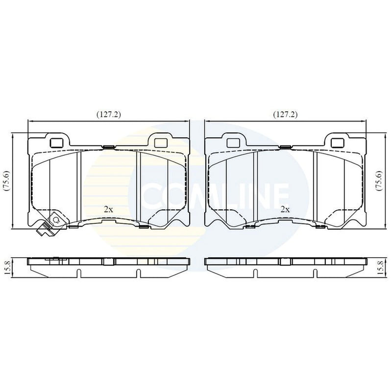 Comline 4 x Front Brake Pad Set fits Infiniti Fx 2008 on