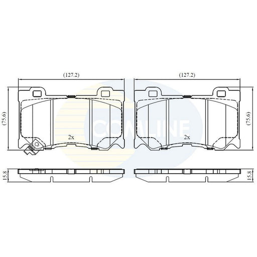 Comline 4 x Front Brake Pad Set fits Infiniti Fx 2008 on