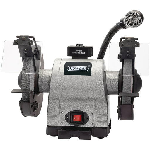 Draper Heavy Duty Bench Grinder with Worklight, 200mm, 550W 05097 Draper - Dynamic Drive