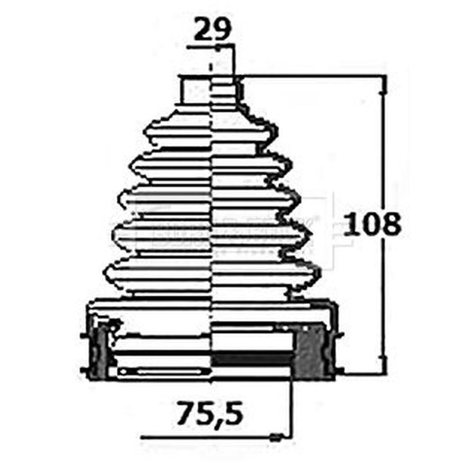 Borg & Beck Drive Shaft Bellow Kit transmission sided Thermopl BCB6410