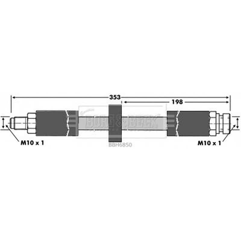 Borg & Beck Brake Hydraulic Hose Line Rear Right BBH6850