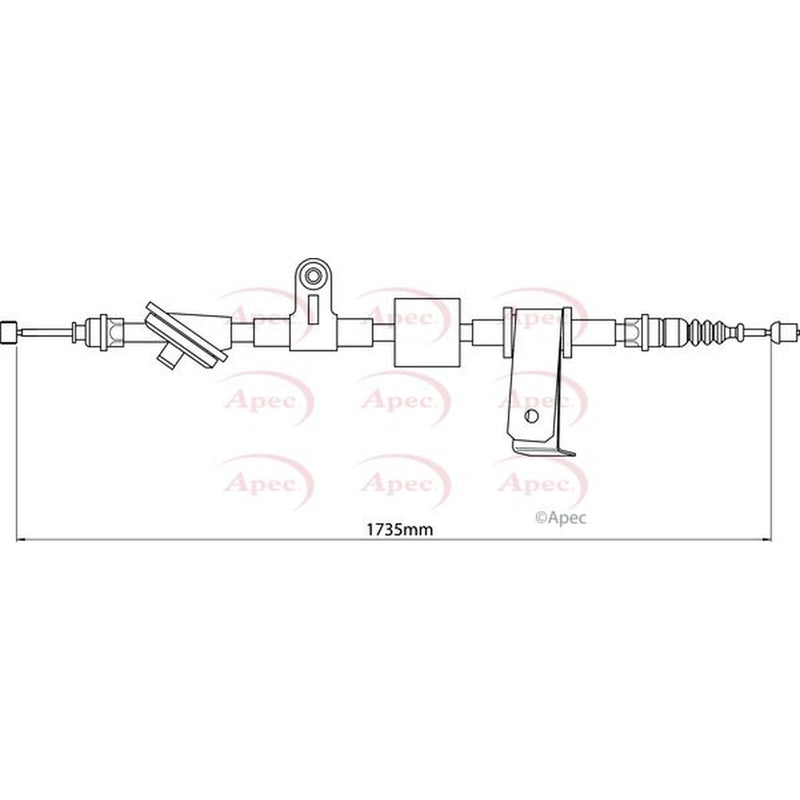 Apec Handbrake Cable Right Rear fits Alfa Romeo 159 2005-2012