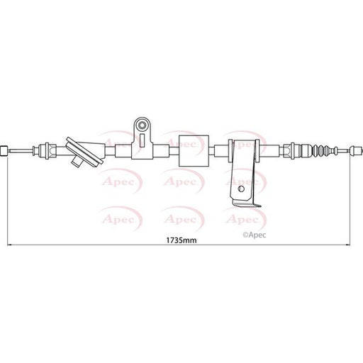 Apec Handbrake Cable Right Rear fits Alfa Romeo 159 2005-2012
