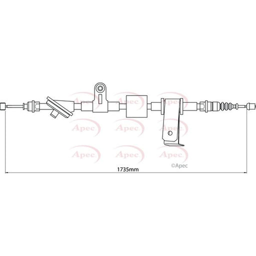 Apec Handbrake Cable Right Rear CAB1030