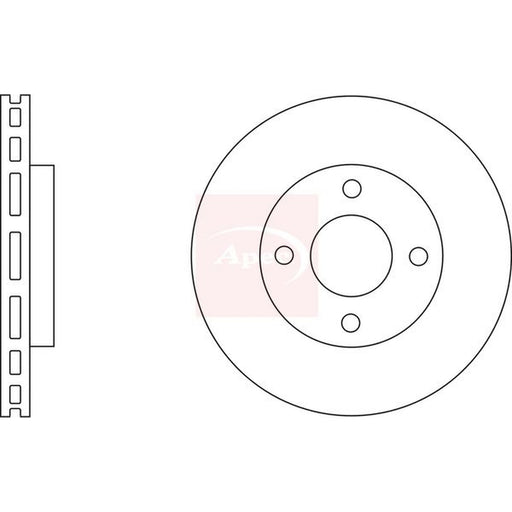 Apec 2 x Vented Brake Discs fits Mitsubishi I 2006-2013 0.7