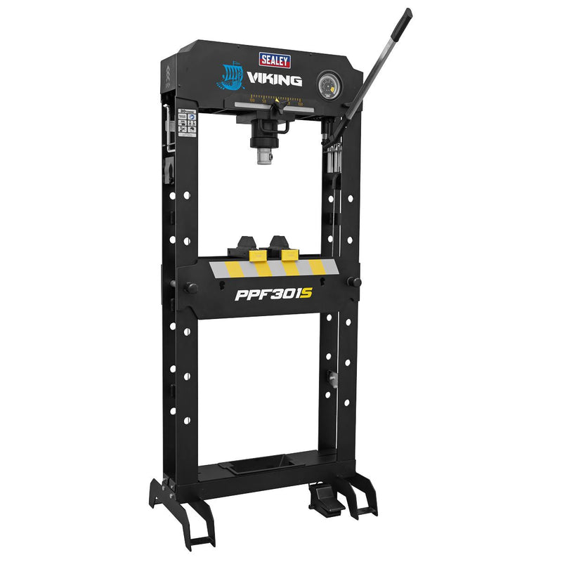 Sealey Viking Air/Hydraulic Press 30tonne Floor Type with Sliding Ram and Foot P Sealey - Dynamic Drive