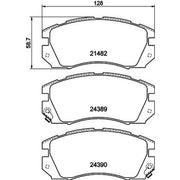 Mintex Front Brake Pad Set fits Subaru Impreza 1996-2000 2.0