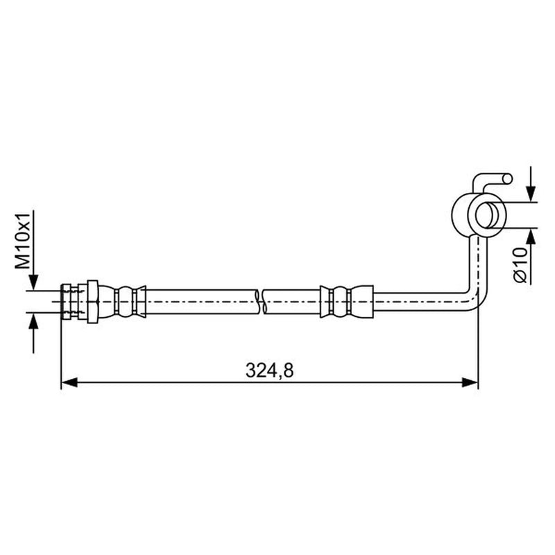 Bosch Brake Hydraulic Hose Line Rear Left fits Mazda MX-5 1990-2005 1.6 1.8