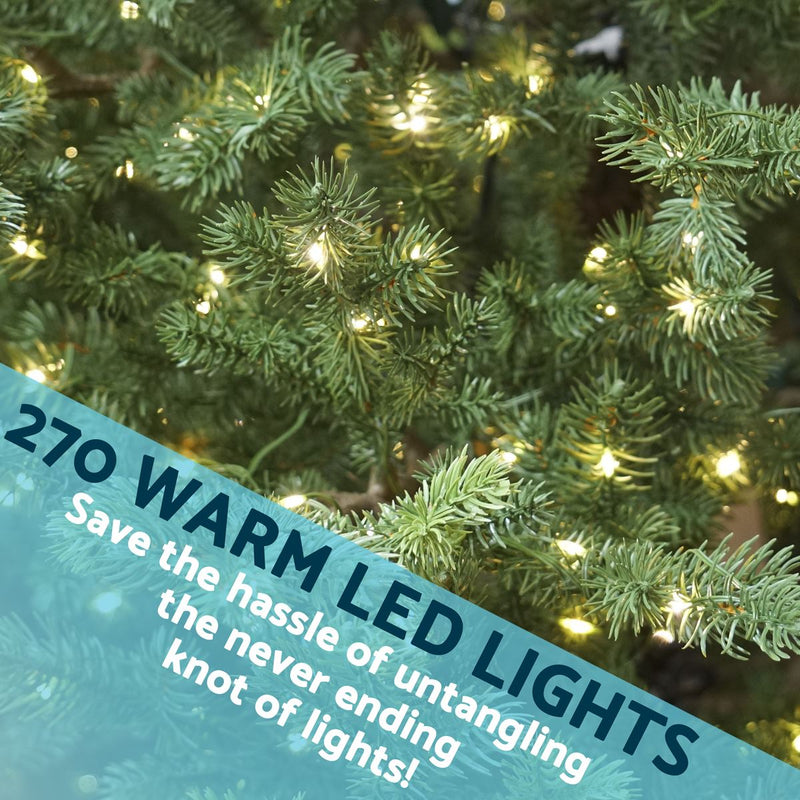 Dellonda Pre-Lit 6ft Hinged Christmas Tree with White LED Lights & PE/PVC Tips Dellonda - Dynamic Drive