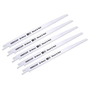 Sealey Reciprocating Saw Blade Wood & Nail 230mm 6tpi Pack of 5 SRBR922DF Sealey - Dynamic Drive