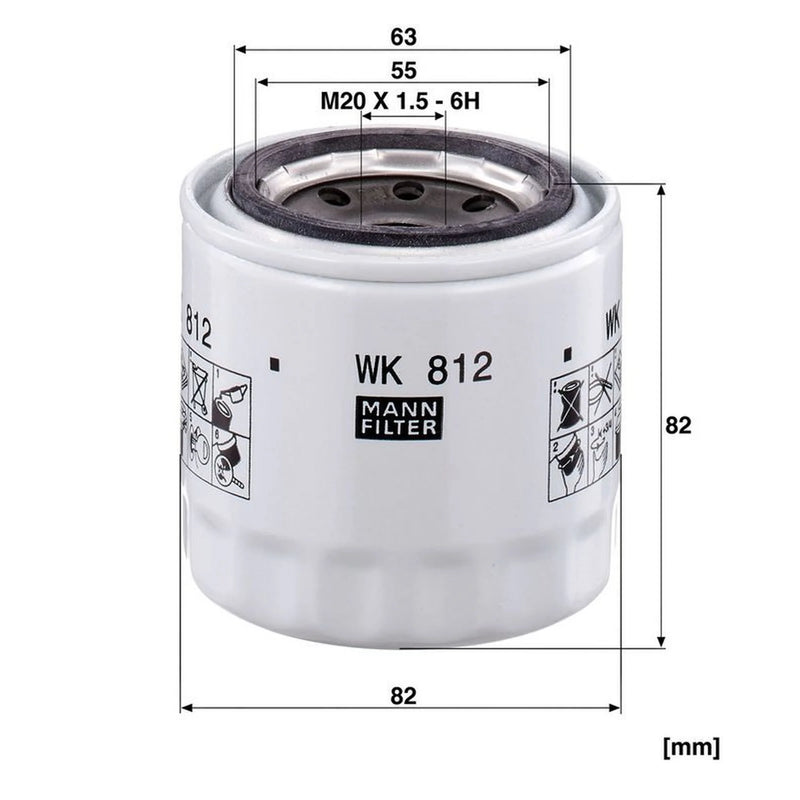 MANN-FILTER Fuel Filter Element fits Daihatsu Taft 1978-1985 2.5 2.8