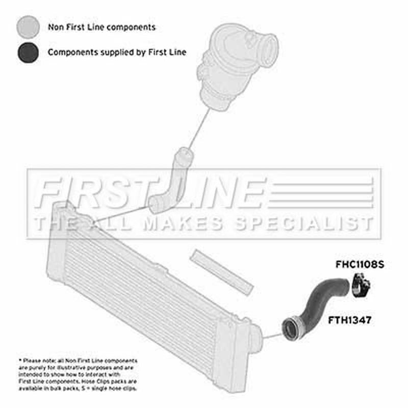 First Line Intercooler Turbo Charge Air Hose fits Mercedes-Benz Viano 2003 on