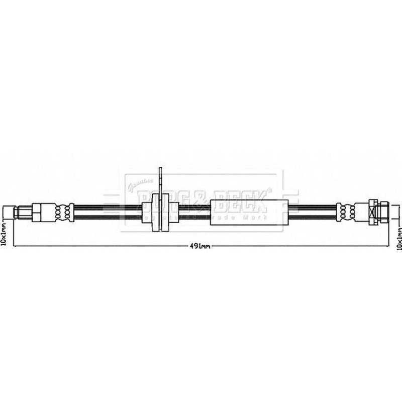 Borg & Beck Brake Hydraulic Hose Line Rear Right BBH7955
