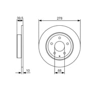 Bosch 2 x Solid Brake Discs fits Mazda 6 2012-2020 2.0 2.2 2.5
