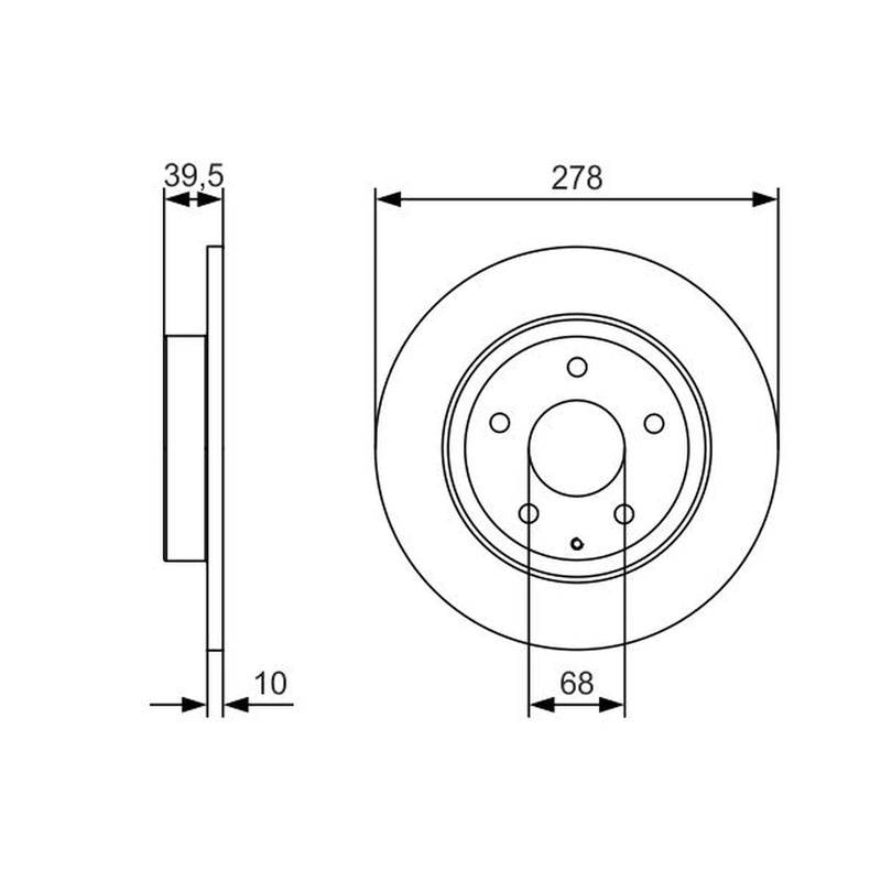 Bosch 2 x Solid Brake Discs fits Mazda 6 2012-2020 2.0 2.2 2.5