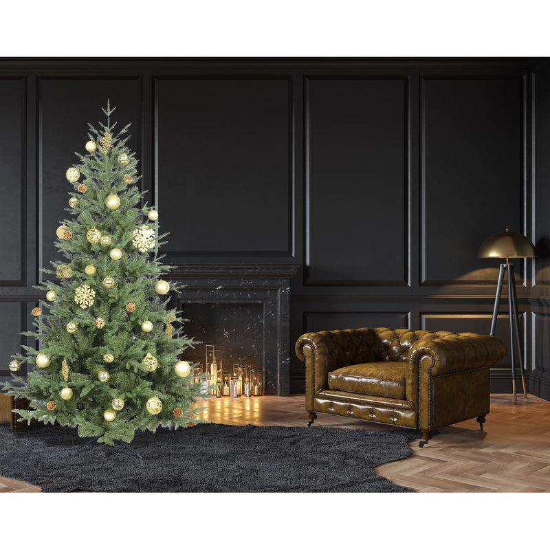 Dellonda Artificial 7ft/210cm Hinged Christmas Tree with 1000+ PE/PVC Tips Dellonda - Dynamic Drive