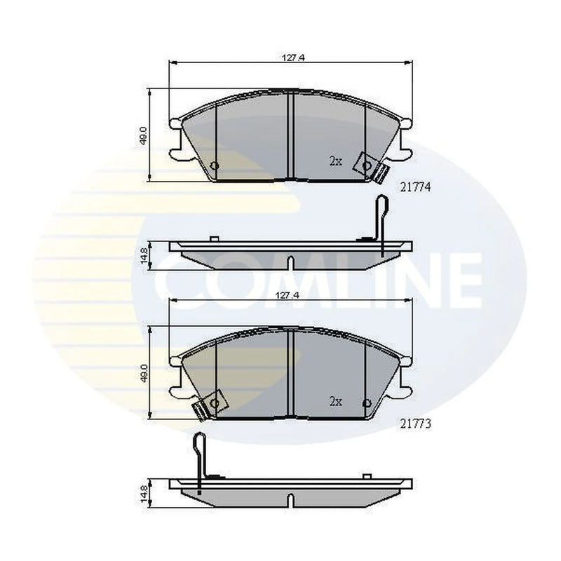 Comline Front & Rear Pads fits Hyundai Getz 2002-2010 1.1 1.3 1.4 1.5 1.6