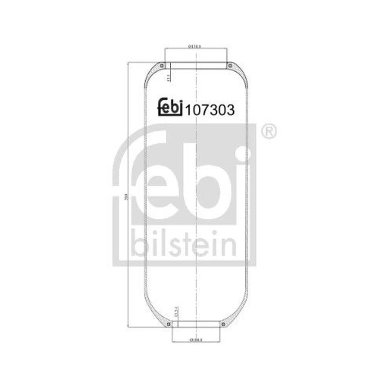 Febi Air Suspension Bellow 100mm Front 107303