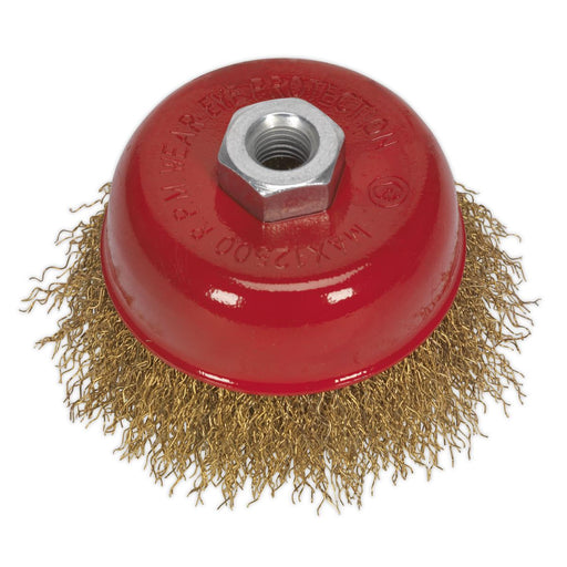 Sealey Brassed Steel Cup Brush75mm M14 x 2mm CBC752 Sealey - Dynamic Drive