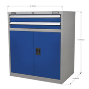 Sealey Industrial Cabinet 2 Drawer & 1 Shelf Double Locker API8810 Sealey - Dynamic Drive