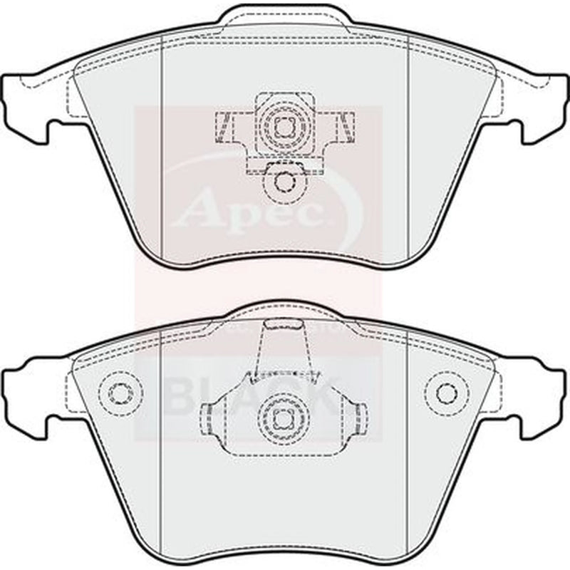 Apec Black Front Brake Pad Set fits Opel Signum 2005-2008 2.8