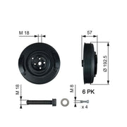 Gates Crank Shaft Belt Pulley TVD1033A