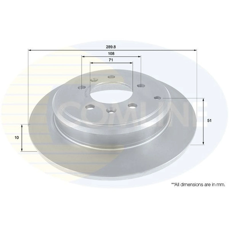 Comline 2 x Solid Brake Discs fits Peugeot 607 2000-2011 2.0 2.2 3.0
