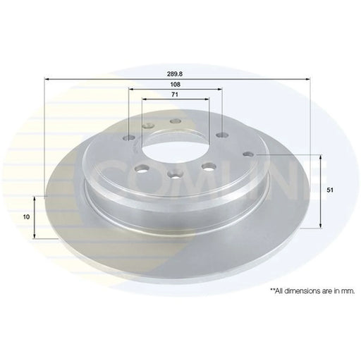Comline 2 x Solid Brake Discs fits Peugeot 607 2000-2011 2.0 2.2 3.0