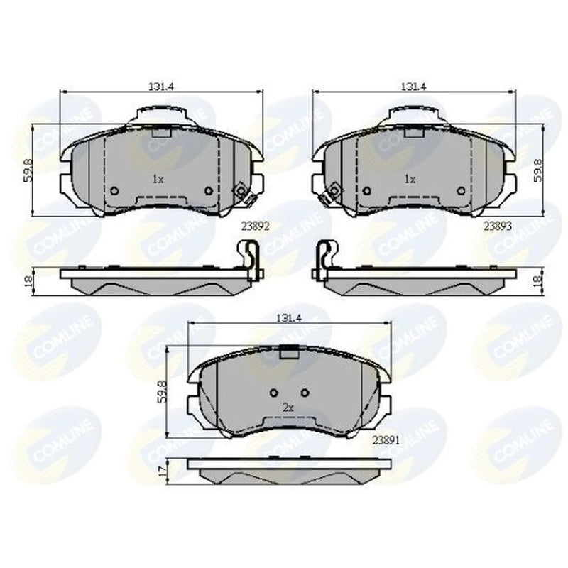 Comline Front Brake Discs & Pads fits Hyundai Coupe II 2002-2009 1.6