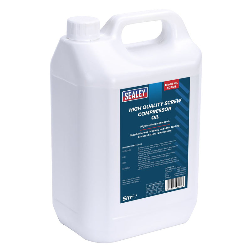 Sealey Screw Compressor Oil 5ltr SCPO5 Sealey  - Dynamic Drive