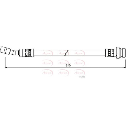 Apec Brake Hydraulic Hose Line Rear Right fits Kia Cee'D 2006-2012 1.4 1.6 2.0