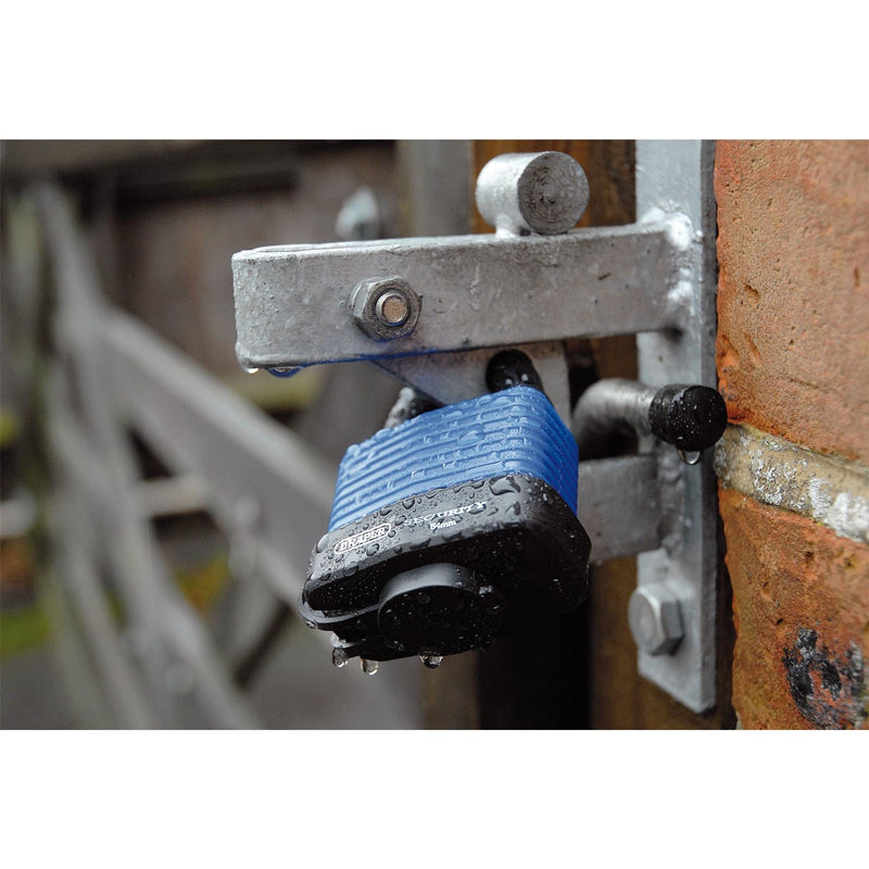 Draper Laminated Steel Padlock and 2 Keys with Hardened Steel Shackle and Bumper Draper - Dynamic Drive