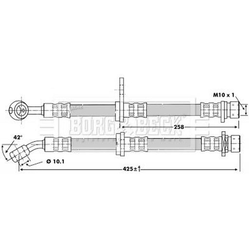 Borg & Beck Brake Hydraulic Hose Line Rear Right BBH6744