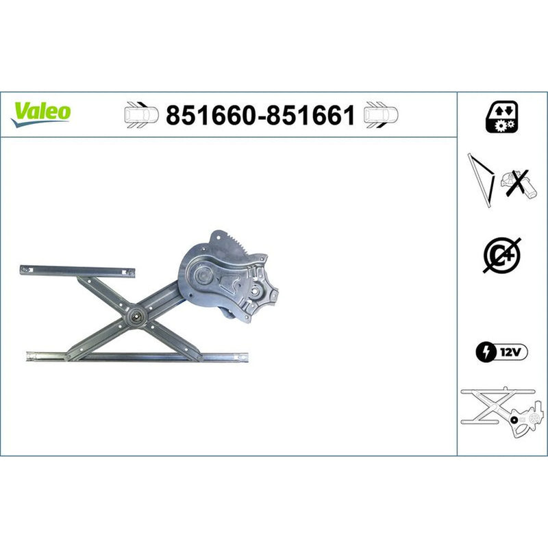 Valeo Electric Window Regulator Lifter Right Front 851661