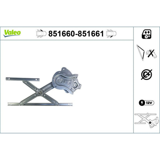 Valeo Electric Window Regulator Lifter Right Front 851661
