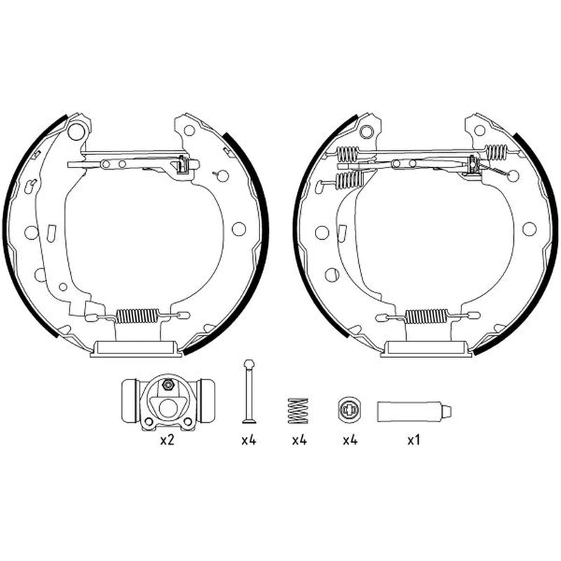 Mintex Brake Shoe Set Axle Kit fits Nissan Kubistar 2003-2009 1.2 1.5 1.6