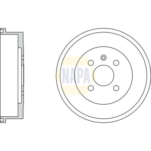 NAPA Brake Drum Assembly Rear fits Opel Astra F 1994-1998 1.6