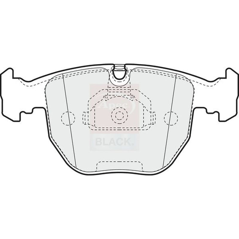 Apec Black Front Brake Pad Set fits BMW 5 1996-2004