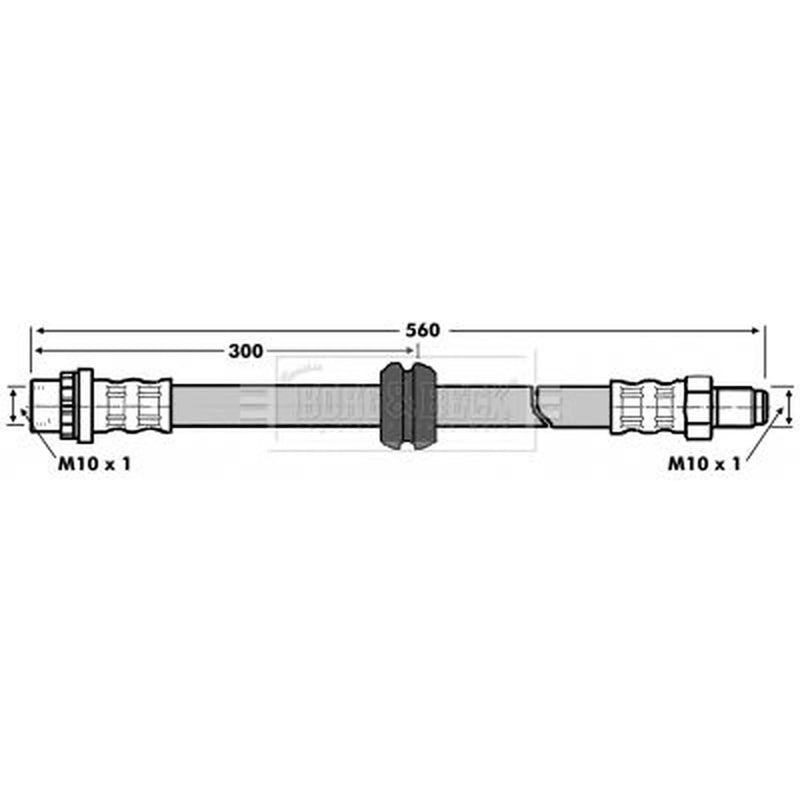 Borg & Beck Brake Hydraulic Hose Line Rear Right BBH6842
