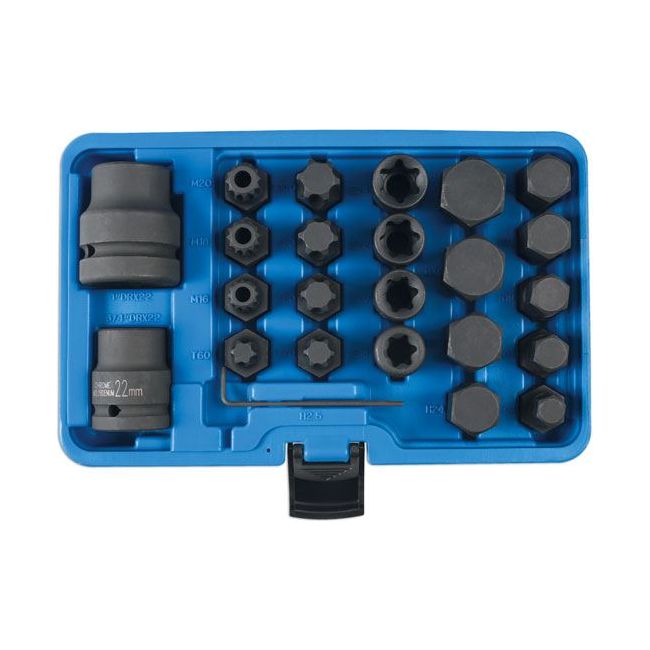 Laser Impact Bit & Socket Set 3/4"D, 1"D 24pc 6891 Laser - Dynamic Drive