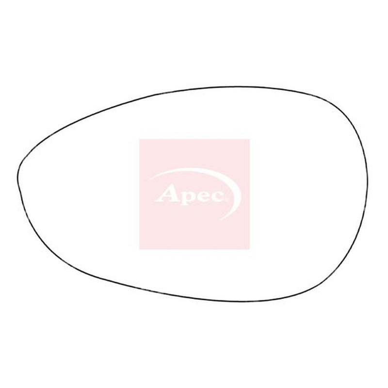 Apec Exterior Wing Mirror Glass Left fits Abarth 500 / 595 / 695 2008 on 1.4