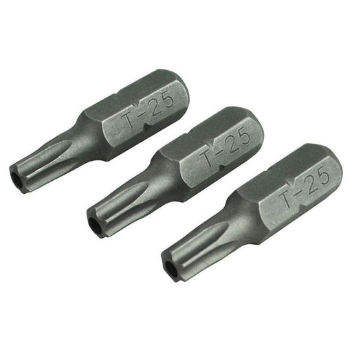 Faithfull Security S2 Grade Steel Screwdriver Bits T25S x 25mm (Pack 3) Faithfull - Dynamic Drive