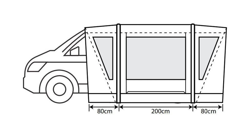Outdoor Revolution Cayman Combo Air Mid Driveaway Awning (210-255cm) Outdoor Revolution - Dynamic Drive