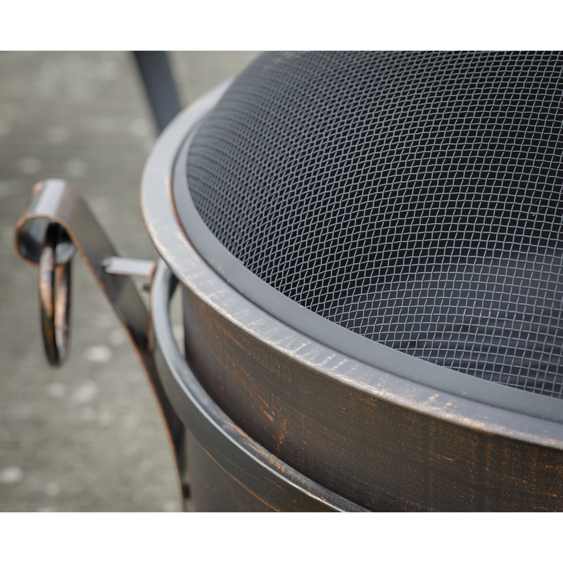 Dellonda 30" Deluxe 2-in-1 Outdoor Fire Pit & Coffee Table Antique Bronze Effect Dellonda  - Dynamic Drive