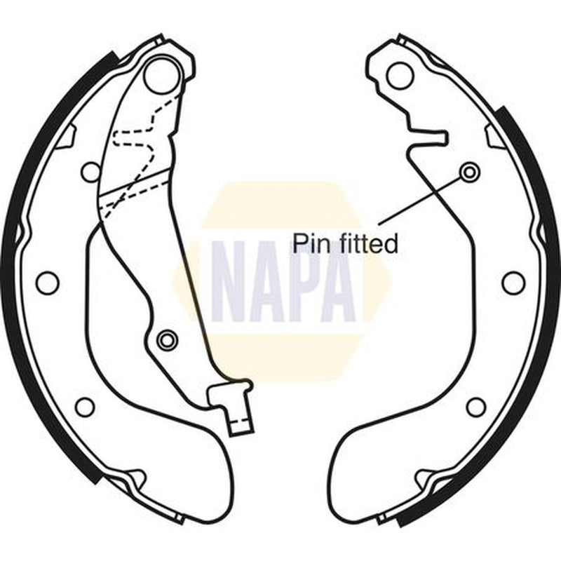 NAPA Brake Shoe Set Axle Kit fits Chevrolet Aveo / Kalos 2003-2013 1.2 1.4