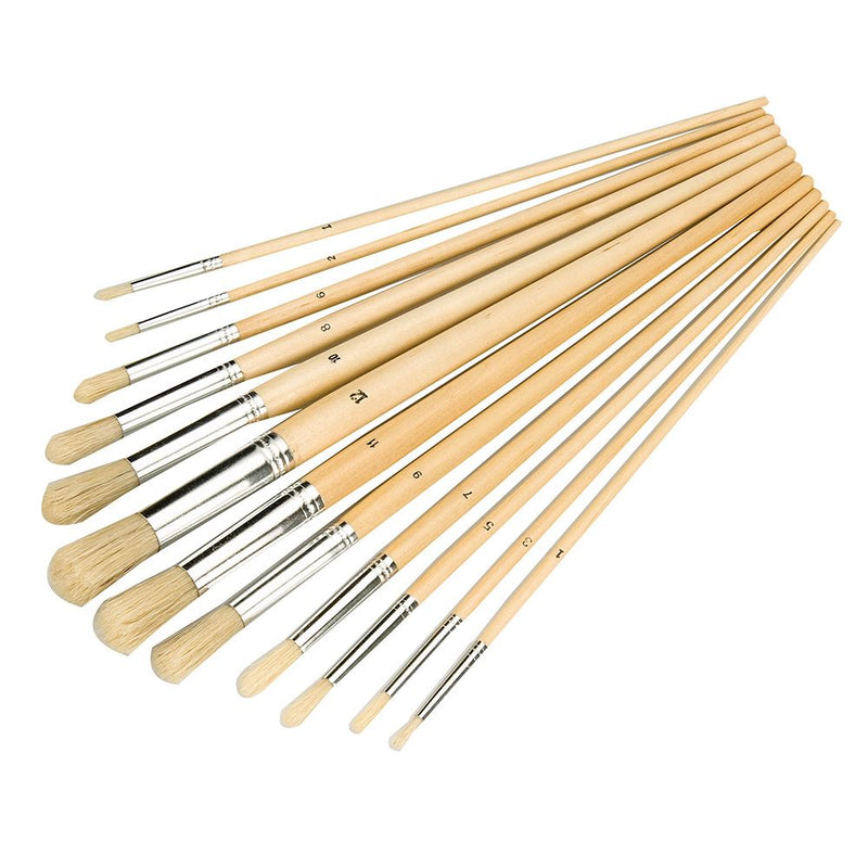 Silverline Artists Paint Brush Set 12pce Round Tips Silverline - Dynamic Drive