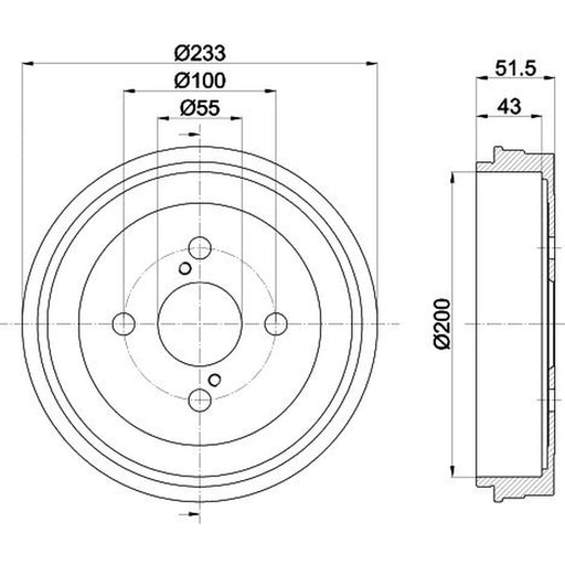 Mintex Brake Drum Assembly Rear fits Toyota Bb I 2000-2005 1.5